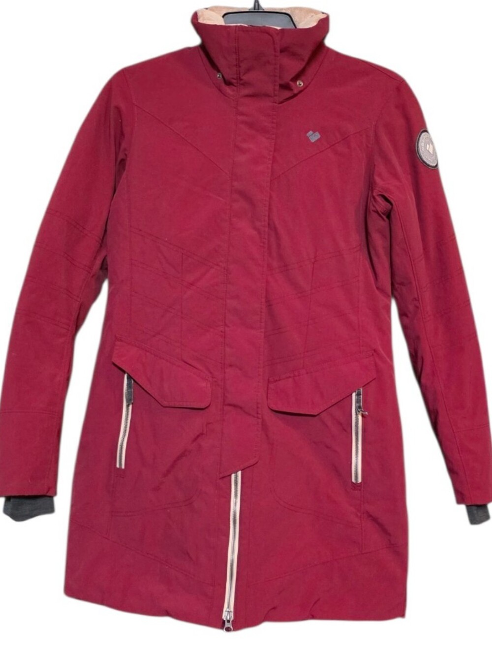 Obermeyer Burgundy Detachable Hooded Down Filled Blend Ski Winter Jacket
